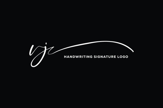 VJ initials Handwriting signature logo. VJ Hand drawn Calligraphy lettering Vector. VJ letter real estate, beauty, photography letter logo design.