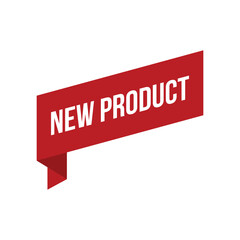 Red New Product Ribbon Vector Design Template
