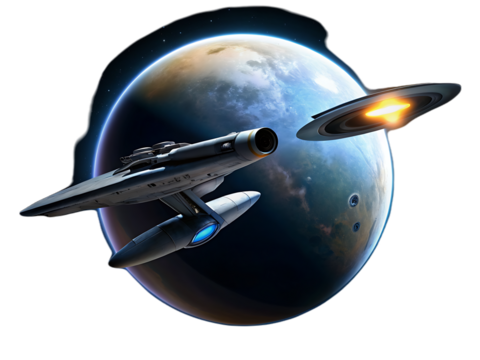 Eclipse ship on transparent