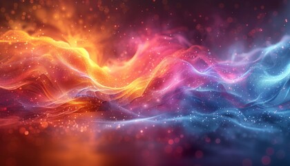 Vibrant Abstract Light Waves Flowing in A Spectrum of Color