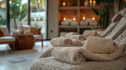 Fototapeta na wymiar A wellness sanctuary where spa relaxation meets the art