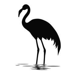 Flamingo vector silhouette illustration on a white background