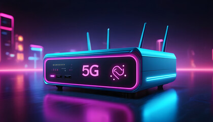 5G bandwidth internet technology as modern high speed futuristic 32