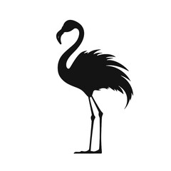 Obraz premium Flamingo vector silhouette illustration on a white background