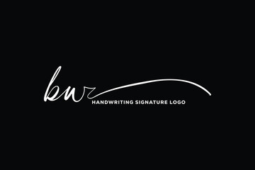 BW initials Handwriting signature logo. BW Hand drawn Calligraphy lettering Vector. BW letter real estate, beauty, photography letter logo design.