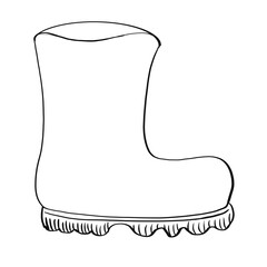 hand drawn illustration of a boot rubber boots, rain boots, rain boots, waterproof boots, rubber boots