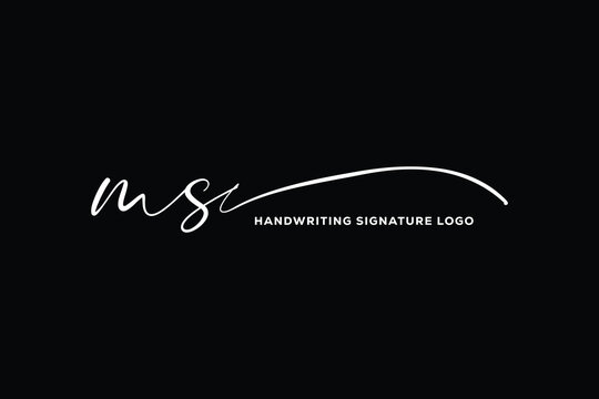 MS initials Handwriting signature logo. MS Hand drawn Calligraphy lettering Vector. MS letter real estate, beauty, photography letter logo design.