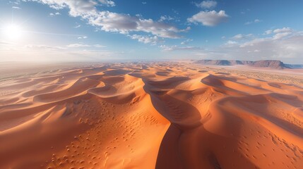 Fototapeta na wymiar An aerial panorama of a vast desert landscape
