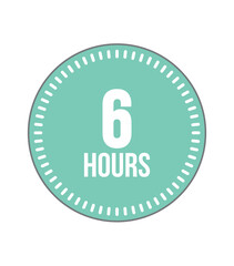 6 Hours round watch. Timer and hour marker, remaining time digital object