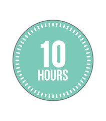 10 Hours round watch. Timer and hour marker, remaining time digital object
