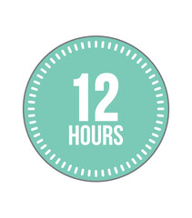 12 Hours round watch. Timer and hour marker, remaining time digital object