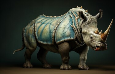 Rhino with strong coloured armour 
