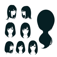 silhouettes of female hairstyle