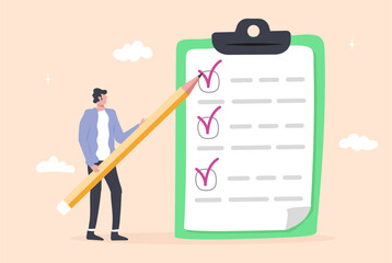 To do list, time management. Checklist concept vector. Manager writes do list