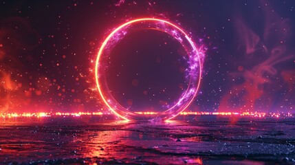 A texture that shows a neon halo effect around flames. - obrazy, fototapety, plakaty