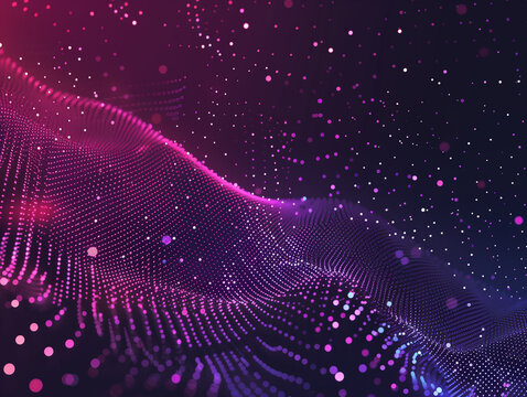 Data technology abstract background. Wave of particles. © Vitalii