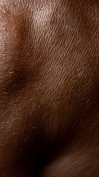 A close up image of human skin texture, body peel pattern, skin care and cosmetics advertising banner, female or male back side, AI Generated