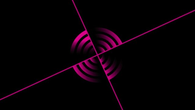 Red circle parts rotation. abstract background. Glittering galaxy space opening smooth circle motion graphic in 4K resolution. red tunnel seamless loop