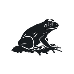 Vector Silhouette of Frog, Cute Frog Graphic for Amphibian and Nature Themes