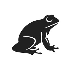 Vector Silhouette of Frog, Cute Frog Graphic for Amphibian and Nature Themes