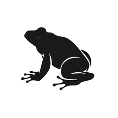 Vector Silhouette of Frog, Cute Frog Graphic for Amphibian and Nature Themes