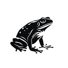 Vector Silhouette of Frog, Cute Frog Graphic for Amphibian and Nature Themes