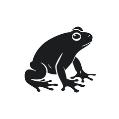 Vector Silhouette of Frog, Cute Frog Graphic for Amphibian and Nature Themes