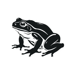 Vector Silhouette of Frog, Cute Frog Graphic for Amphibian and Nature Themes