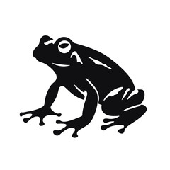 Vector Silhouette of Frog, Cute Frog Graphic for Amphibian and Nature Themes