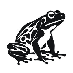 Vector Silhouette of Frog, Cute Frog Graphic for Amphibian and Nature Themes