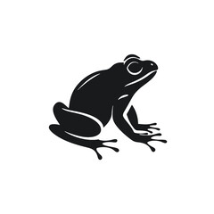 Vector Silhouette of Frog, Cute Frog Graphic for Amphibian and Nature Themes