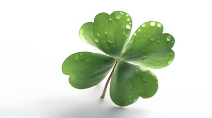 a single shamrock leaf on a white background