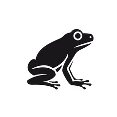 Vector Silhouette of Frog, Cute Frog Graphic for Amphibian and Nature Themes