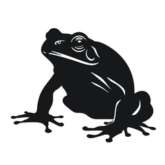 Vector Silhouette of Frog, Cute Frog Graphic for Amphibian and Nature Themes