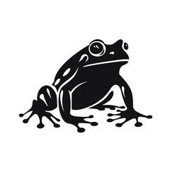 Vector Silhouette of Frog, Cute Frog Graphic for Amphibian and Nature Themes