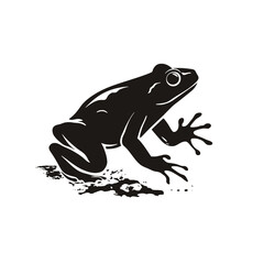 Vector Silhouette of Frog, Cute Frog Graphic for Amphibian and Nature Themes