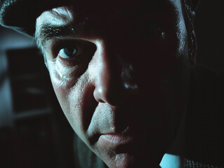 Intense Gaze in Dim Light