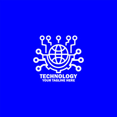 Abstract Initial Logo. White color isolated on Blue  Background. Technology  Branding Logos. Flat Vector Logo Design Template Element icon.