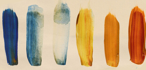 Multicolor Paint Watercolor Sample Swatches Abstract Art on Paper