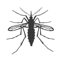 Silhouette mosquito animal black color only full body