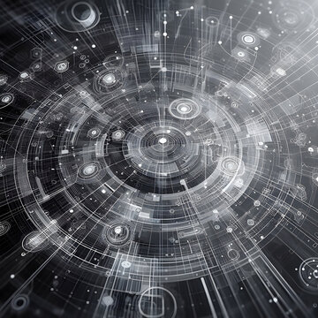 Abstract technology background, computer-generated image. Fractal artwork for creative graphic design generative by AI