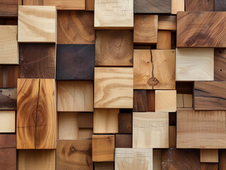 Assorted Wooden Blocks Texture - obrazy, fototapety, plakaty