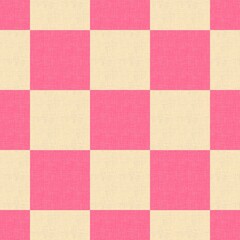 Seamless pattern with a chess cage in pink and red shades. Suitable for interior, wallpaper, fabrics, clothing, stationery.