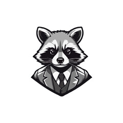 Raccoons head logo for sport club or team. Animal mascot logotype. Template. Vector illustration.