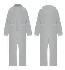 Grey ski suit. vector illustration