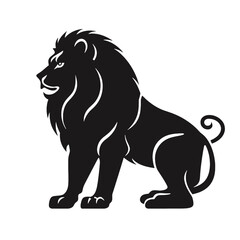 lion silhouette vector illustration template