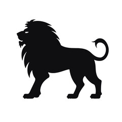 lion silhouette vector illustration template