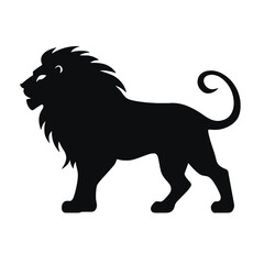 lion silhouette vector illustration template