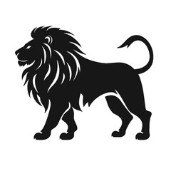 lion silhouette vector illustration template