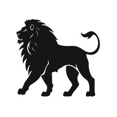 lion silhouette vector illustration template
